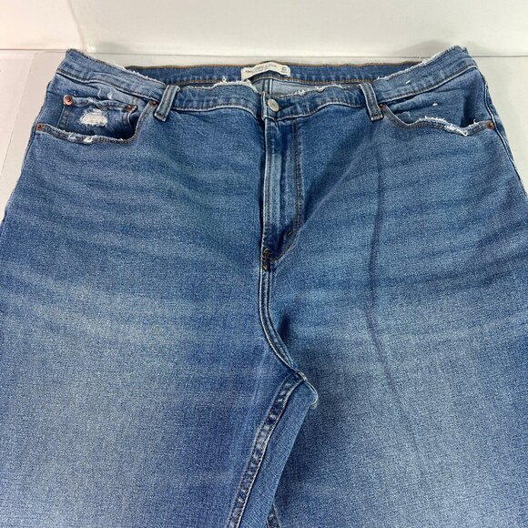 Abercrombie Fitch Jeans Womens 39x28* High Rise Ankle Straight Blue Denim Tag 35 - Picture 2 of 16